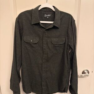 Coastal Men's Casual Button Down Shirt - M, Forest Green